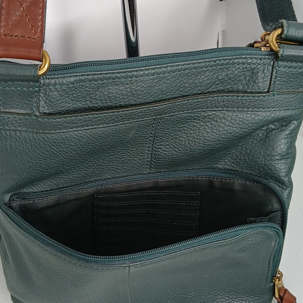 Fossil - Morgan Traveler - Forest Green Pebble Leather Crossbody Bag